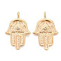Латунные микропаве прозрачные подвески с фианитом, без никеля , , Хамса рука / рука Мириам