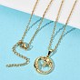 Подвеска с луной и солнцем из латуни с микропаве из прозрачных кубических цирконий 304 цепочка из нержавеющей стали для женщин, вакуумное покрытие pvd