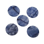 Natural Blue Aventurine Pendants, Disc Charms, Dyed & Heated