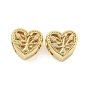 Покрытие стойки латунь микропаве прозрачные кубические циркониевые бусины, без свинца и без кадмия, долговечный, сердце