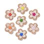 Handmade Linen Ornament Accessories, with Wood Beads, for DIY Craft Making, Flower