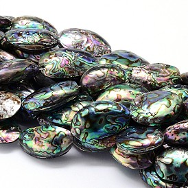 Natural Paua Shell Beads Strands, Oval