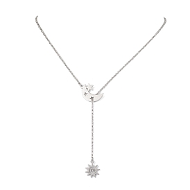 304 ожерелья-цепочки из нержавеющей стали, ожерелья с подвесками «луна и солнце»