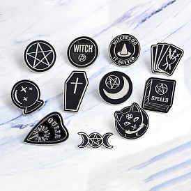 Irregular Alloy Brooch Pin for Clothes and Bags with Dark Punk Retro Badge Design
