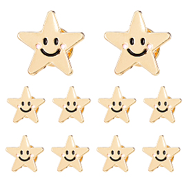 10 шт. эмалированные булавки, Задняя часть булавки из цинкового сплава для рюкзака, звезда