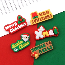 Christmas Series Opaque Resin Decoden Cabochons, Word