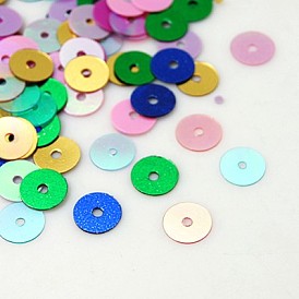 Plastic Paillette/Sequin Beads, 6mm, Hole: 1mm