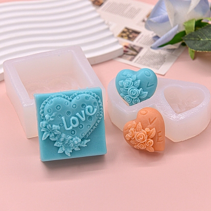 DIY Silicone Candle Molds, for Scented Candle Making, Heart/Square