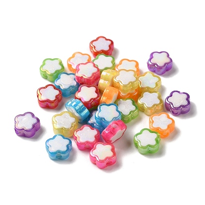 Plating Acrylic Bead, AB Color Plated, Star