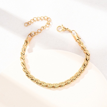 304 Браслеты из витой цепочки из нержавеющей стали для женщин, ионное покрытие (ip)