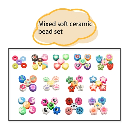 13 Style Handmade Polymer Clay Beads, Including Heishi Beads, for DIY Jewelry Crafts Supplies