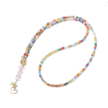 Brass Pendant Necklaces, Glass Beaded Necklaces, Heart