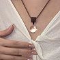 Подвеска в виде круглого шарика из прозрачного стекла, регулируемый шнурок из вощеной кожи, ожерелье для женщин.