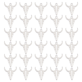 60 шт. 304 подвески из нержавеющей стали, лазерная резка, Корова головой