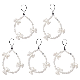 Ремешки для мобильных телефонов из акрила и АБС-пластика с имитацией жемчуга, бантом