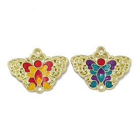 Alloy Enamel Connectors Charms, Cadmium Free & Nickel Free & Lead Free, Butterfly Link