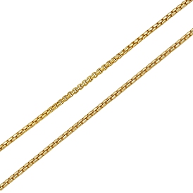 1M Brass Box Chains, Long-Lasting Plated, Soldered