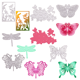 Gorgecraft Carbon Steel Cutting Dies Stencils, for DIY Scrapbooking/Photo Album, Decorative Embossing DIY Paper Card, Butterfly & Dragonfly