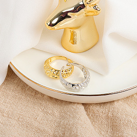 Латунные регулируемые манжеты для женщин, текстура фольги