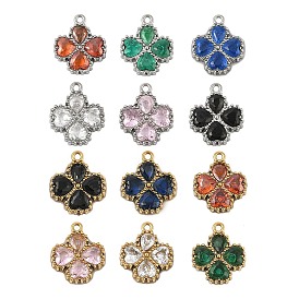 304 из нержавеющей стали горный хрусталь подвески, ионное покрытие (ip), клевер