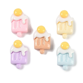 Macaron Color Egg Theme Opaque Resin Decoden Cabochons, Imitation Food, Ice Cream/Hear/Bear/Toast, Mixed Color