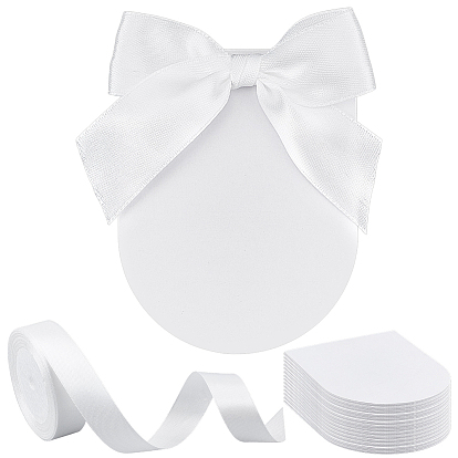 100шт. бумажных свадебных поздравительных открыток, с 1 рулонной односторонней атласной лентой