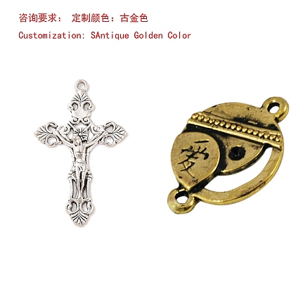 Pendentifs en alliage de style tibétain à thème de pâques, croix, sans cadmium et sans plomb