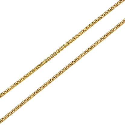 1M Brass Box Chains, Long-Lasting Plated, Soldered
