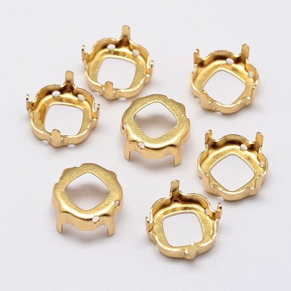 Квадрат медные настройки горный хрусталь коготь, настройки открытой спины