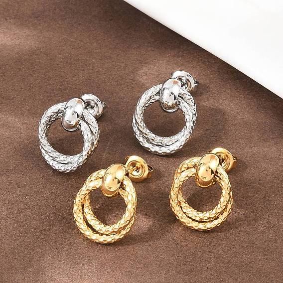 304 серьги-гвоздики из текстурированной нержавеющей стали, ручная полировка