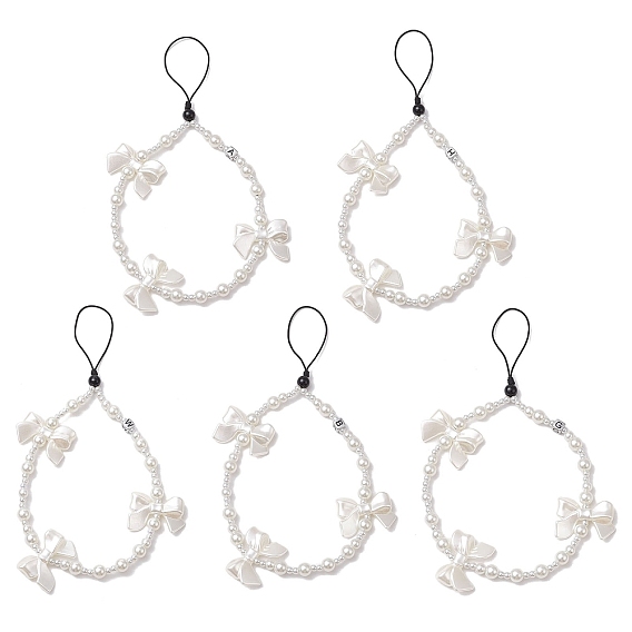 Ремешки для мобильных телефонов из акрила и АБС-пластика с имитацией жемчуга, бантом