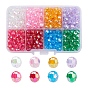 Eco-Friendly Transparent Acrylic Beads, Faceted, Round, AB Color
