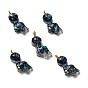 Transparent Resin Pendants, Brachiosaurus Dinosaur Charms, with Natural Opal and Dyed Imperial Jasper, Golden