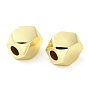 Brass European Beads, Large Hole Beads, Long-Lasting Plated, Lead Free & Cadmium Free, Faceted, Cuboid