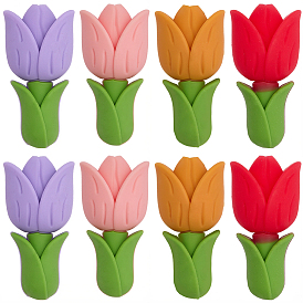 8шт 4 цвета силиконовые бусины в виде цветка