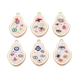 Печатные эмали подвески сплава, груша и оберег от сглаза, стойки покрытие, без кадмия и без свинца и без никеля, золотые