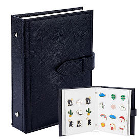 Imitation Leather Earring Displays Storage Book, Ractangle