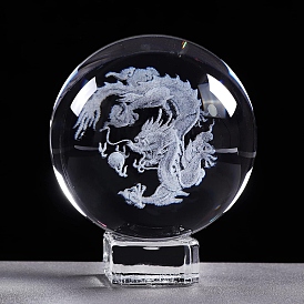 Inner Carving Glass Crystal Ball Diaplay Decoration, Fengshui Home Decor