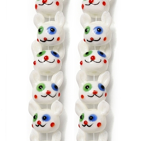 Бусы лэмпворк ручной работы, кролик