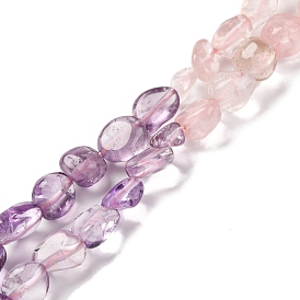 Natural Rose Quartz & Amethyst Beads Strands, Nuggets, Tumbled Stone