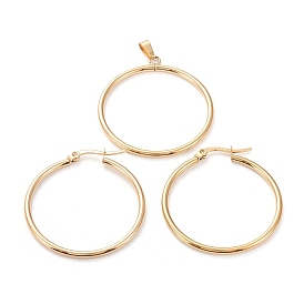 304 définit bijoux en acier inoxydable, boucles d'oreilles et pendentifs, anneau