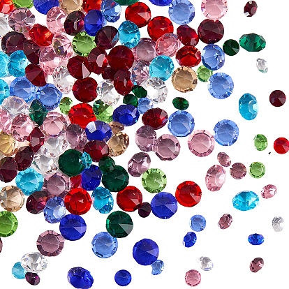 240 piezas 24 estilos cabujones de cristal de diamantes de imitación, accesorios de bricolaje para hacer colgantes de joyería, diamantes de imitación de color piedra de nacimiento, forma de diamante