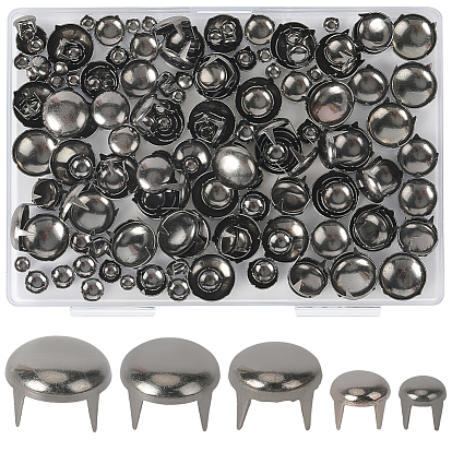 200шт. 5 цвета латунные шпильки заклепки, для поделки из кожи, плоско-круглые