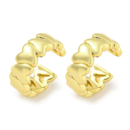 Латунь манжеты серьги, для женщин, сердце