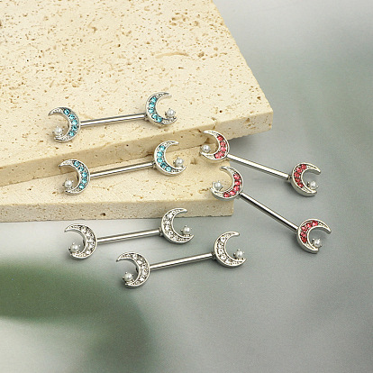 316l хирургические кольца для сосков из нержавеющей стали, с кубического циркония, цвет нержавеющей стали