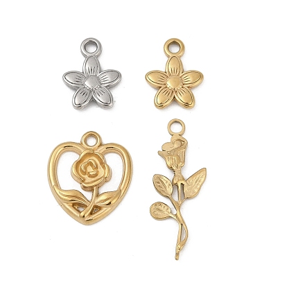 304 подвески из нержавеющей стали, цветочный шарм