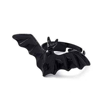 Halloween Themed Alloy Bat Adjustable Ring for Woman