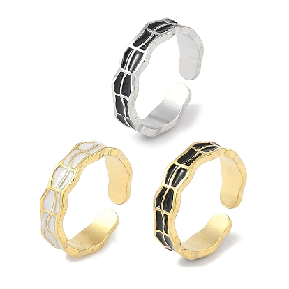 Ионное покрытие (ip) 304 эмалированные кольца на манжетах из нержавеющей стали, открытые кольца для женщин