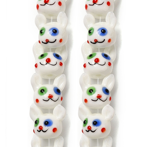 Бусы лэмпворк ручной работы, кролик