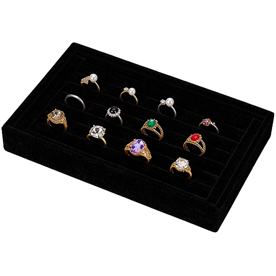 Velvet Ring Organizer Display Trays, Rectangle
